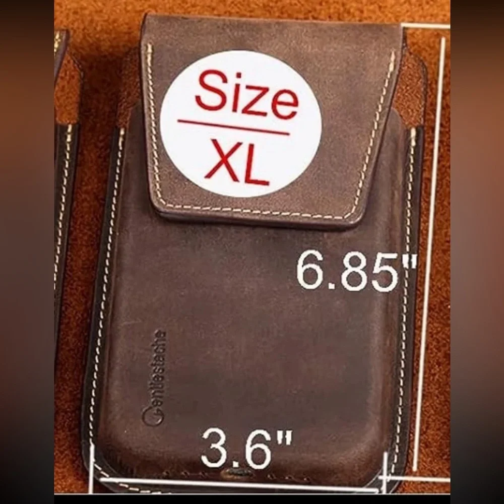 Gentlestache Leather Cell Phone Holster Belt Clip, for iPhone 14 13 Pro Max
